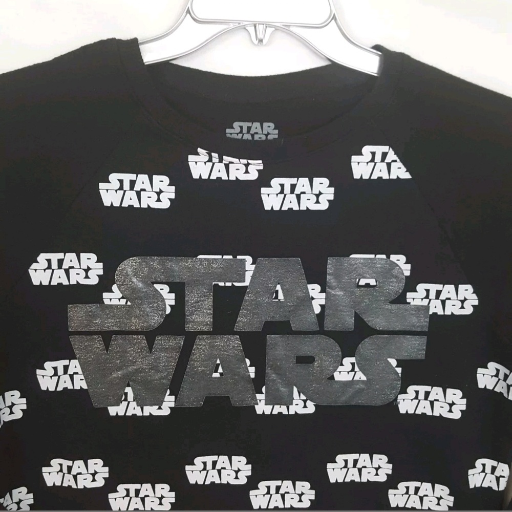 Star Wars Womens Sweater Sz L Black White Logo